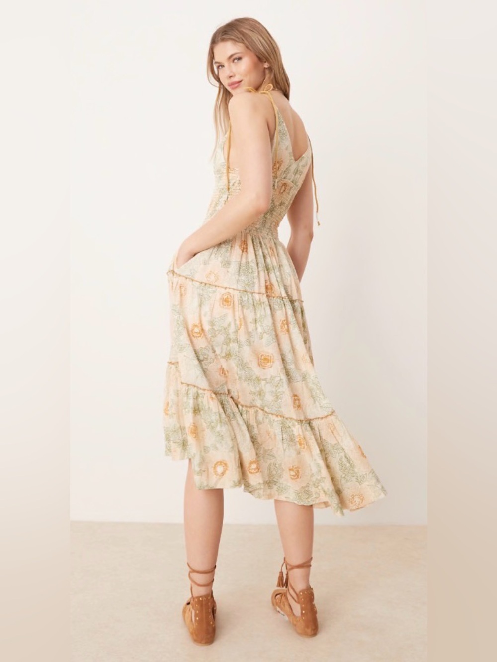 FREE PEOPLE Adriel Midi Dress size small - Picture 6 of 13